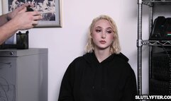 Babe gagging on a huge throbbing meat