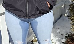 Wet snow and peed jeans