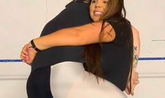 Giantess bearhugs skinny jobber