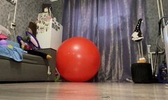 Deflate big red yogaball