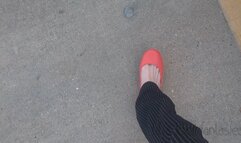 Fifi cranking her SUV in red rubber oka ballet flats with lots of heel popping begging and dirty talk *recent replay*