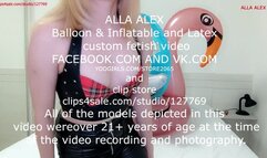 Alla hotly fucks two inflatable rings and an inflatable dolphin and deflates them during orgasm