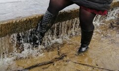 I'm walking in wellingtons across a stream