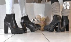 Stuffed Toy under High Heel Boots 2 floor view