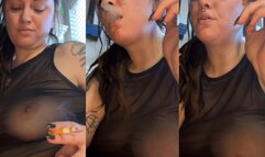 Smoking & Encouraging My Bf While He Fucks Himself