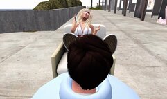 Slave Licks Cheerleader Athena's Sweaty Converse while on phone with Chloe