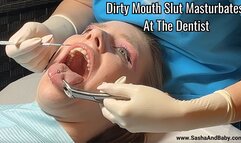 Latex Gloves in her Dirty Mouth - Slut Masturbates At The Dentist