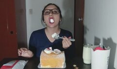 vomiting a whole cake