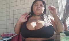 Bbw fumando na sacada