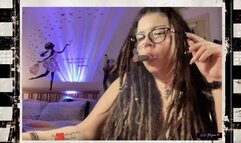 Cam girl Smoking Cigar at Camera - Maya3ee blowing smoke | Cigar Play
