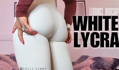 White Lycra Yoga Leggings Worship