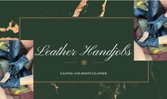 pov leather short gloves and boot handjobs