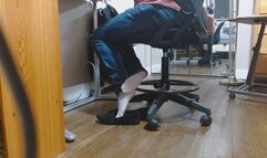 Nylons MUST come off and bare feet in flats