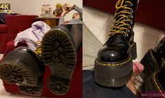 Boot ball stomping under her heavy dirty soles