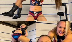 Toned blonde vs petite brunette