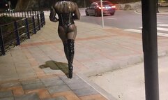 Walking latex and leather public