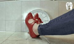 Wall Clock under cute Pumps floor view