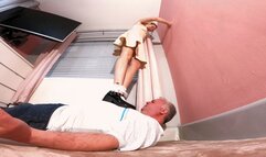 Cream Dress & Chunky Mary Jane Shoes Trampling FLOOR CAM (4K)