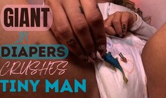 GIANT IN DIAPERS CRUSHES TINY MAN