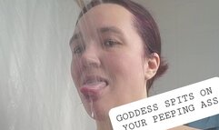 Goddess Spits on Your Shower Peeping Ass