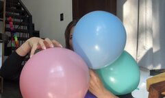 Natural long nails popping balloons