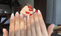 Sharpening natural nails into claws