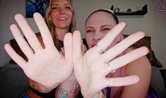 Vicky makes Marilyn compare thumbs and big toes: Size Comparison, Body Part Comparison, Big Hands- 4k