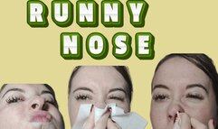 Runny nose close up