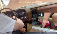 HEELS AND STOCKINGS! Carpet time for the pedal!