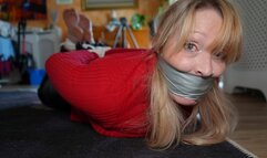Agent Anna captured, hogtied and tightly tape gagged (mp4)