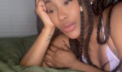 Ebony giantess wants to thank her tiny boyfriend