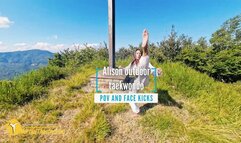 Alison outdoor taekwondo POV and face kicks