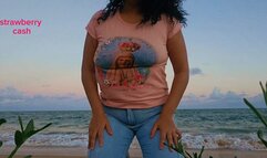 Peeing on my jeans at the beach