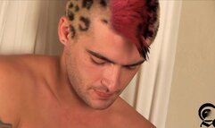 Achilles Smoking Punk With Tats And Mohawk Beats Off In The Bathtub