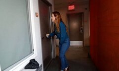 INEED2PEE IPOD Misty Rein barely gets her jumpsuit off pissing JMI