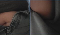 Asmr Relaxing Sounds of Bike Riding In Maxi Denim Blue Jean Skirt belly and legs w upskirt