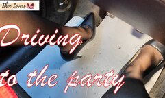 Driving to the party in black leather pumps