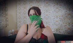Lacey - Self Gag After Tea Time HD ( BBW Bondage ,Clear Wrap Gag , OTM Gag , Bandana OTN Gag )