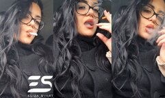 Candid car smoking break