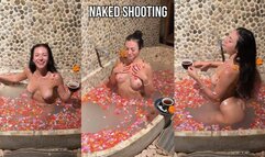 Shooting in the bath naked in a spa - behind the scenes