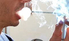 Smoking Muratti red 100s Sunlight SLOW 120 fps 050225