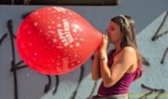 Laura Blows to Pop a Printed Unique 20"