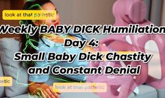 Weekly BABY DICK Humiliation Day 4: Small Baby Dick Chastity and Constant Denial