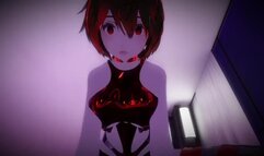 VIRTUAL ANIME LATEX REDHEAD RIDES YOU IN POV
