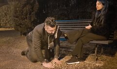 LILLI BAYLE - a walk in the park with the pet - OUTDOOR dirty sneakers licking, spitting (CRAZY CLIP!)