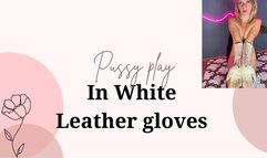 new long white leather gloves