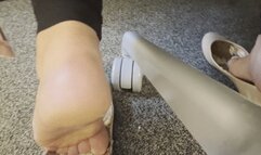 Candid Almost caught behind the chair dipping and inside the worn flats