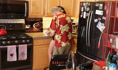 CARETAKER LONI LEGEN WITH THE OLD MAN IN THE KITCHEN