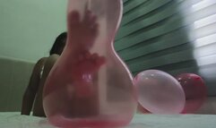 Foot pop red balloon