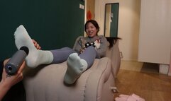 Chinese girl tickling with her lesbian